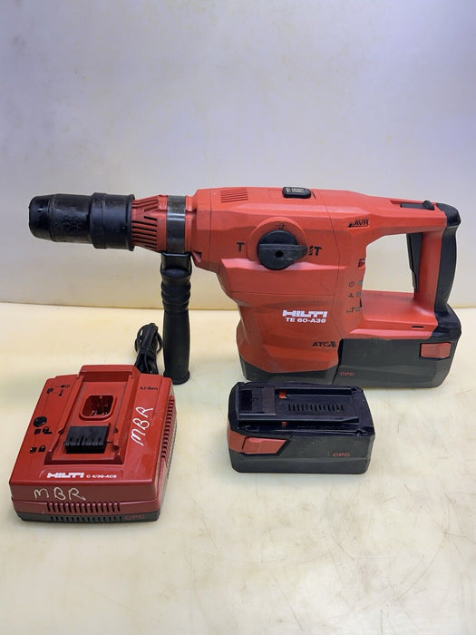 HILTI CORDLESS ROTARY HAMMER  DRILL TE 60 - A36, (2) BATTERIES + CHARGER #5