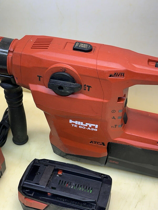 HILTI CORDLESS ROTARY HAMMER  DRILL TE 60 - A36, (2) BATTERIES + CHARGER #5