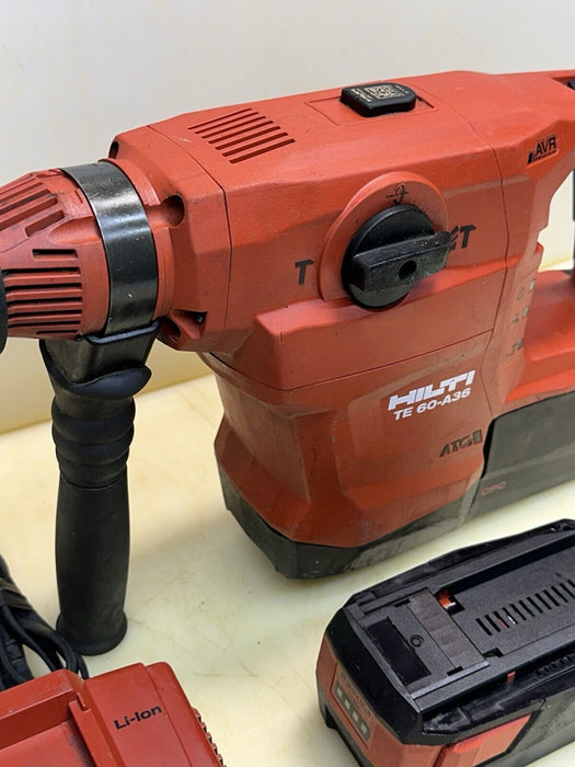 HILTI CORDLESS ROTARY HAMMER  DRILL TE 60 - A36, (2) BATTERIES + CHARGER #5