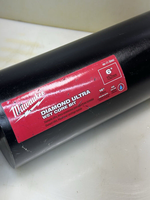 Milwaukee 48-17-5060 6 in. Diamond Premium Wet Core Bit MINT #3
