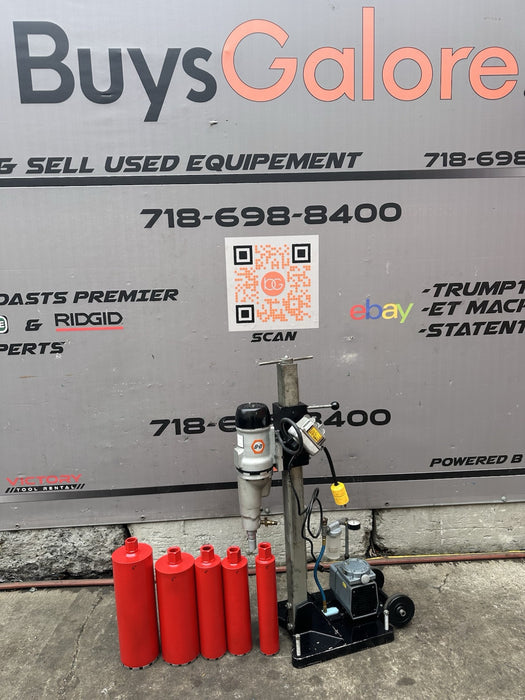 Husqvarna Target Concrete Diamond Core Drill Rig, B&D 2 Speed HD Motor + 5 Bits