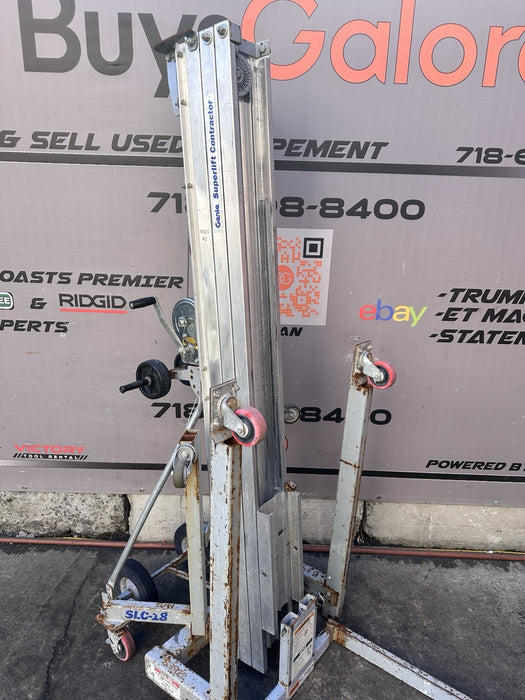 Genie SLC18 18' Superlift Material Lift Hoist Lift Duct Jack 650 lbs. TESTED BG2