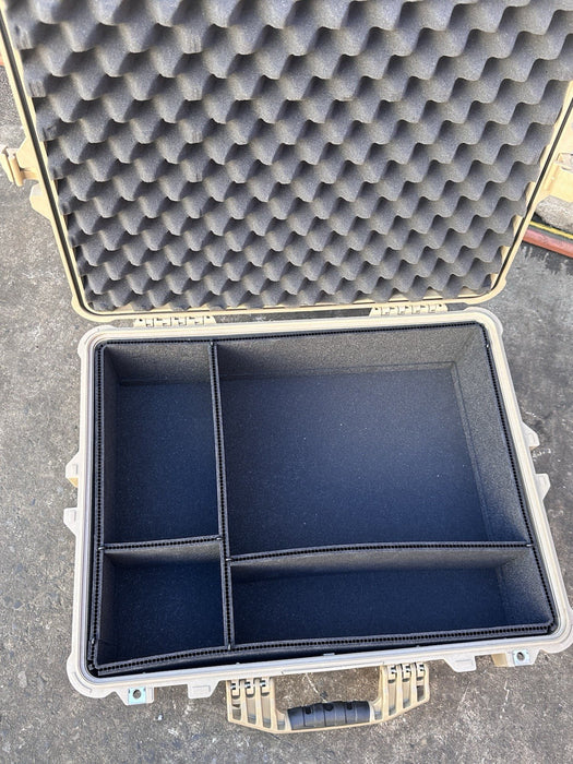 Pelican 1600 Watertight Hard Case with Foam insert - Desert Tan W/ Dividers