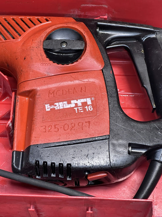 HILTI TE 16 Rotary Hammer Drill Corded Electric W/Case & 5X  Bits