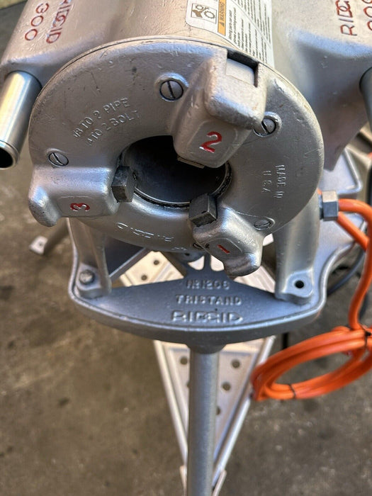 RIDGID 300 PIPE THREADING MACHINE + FOOT SWITCH , 12R DIES, OILER, REFURBISHED