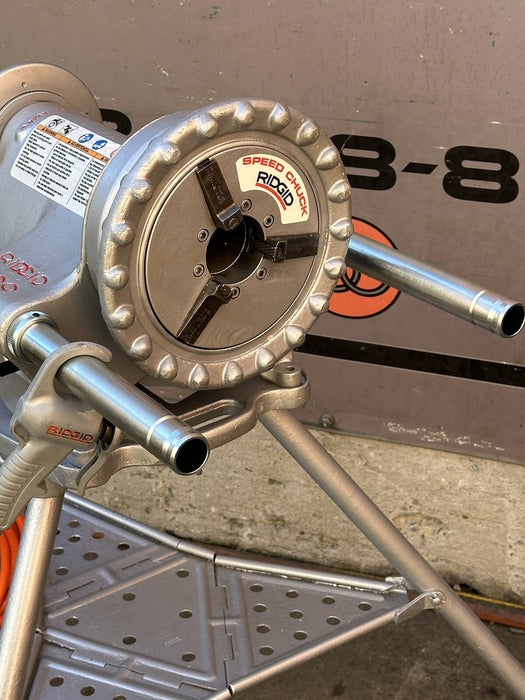 RIDGID 300 PIPE THREADING MACHINE + FOOT SWITCH , 12R DIES, OILER, REFURBISHED