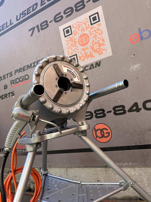 RIDGID 300 PIPE THREADING MACHINE + FOOT SWITCH , 12R DIES, OILER, REFURBISHED