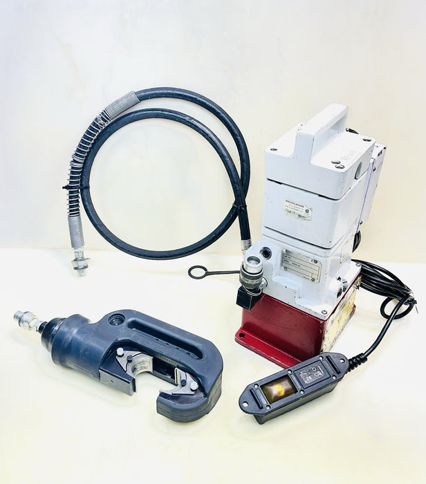 BURNDY EPP10 MODEL E HYDRAULIC PUMP  W/ BURNDY Y46C Crimper + HOSE 15 TON SET