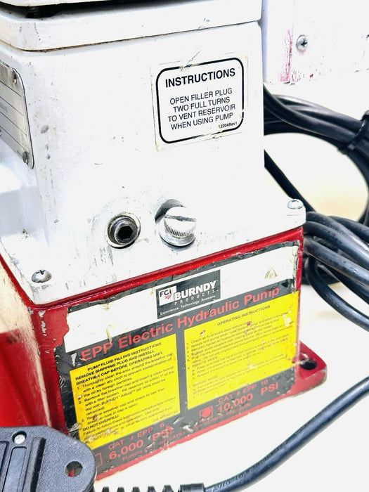 BURNDY EPP10 MODEL E HYDRAULIC PUMP  W/ BURNDY Y46C Crimper + HOSE 15 TON SET