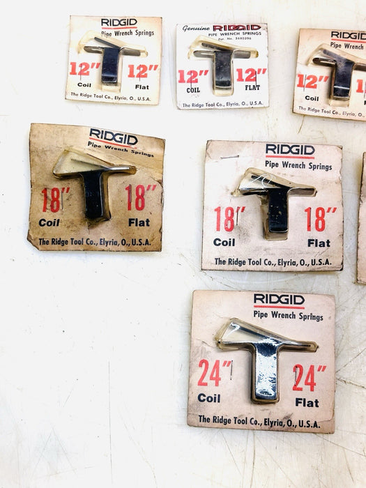 Ridgid Pipe Wrench Springs 24 , 18 , 12,  Flat & Coil NOS Quality Of 8