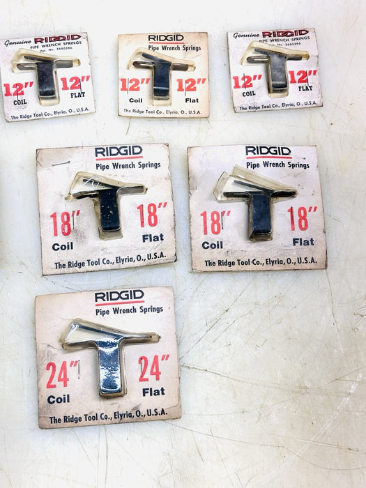 Ridgid Pipe Wrench Springs 24 , 18 , 12,  Flat & Coil NOS Quality Of 8