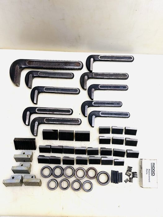 Lot Of Genuine Ridgid Jaw Hook , Heel Jaw, Pins Etc For 24, 12, 10, Pipe Wrench