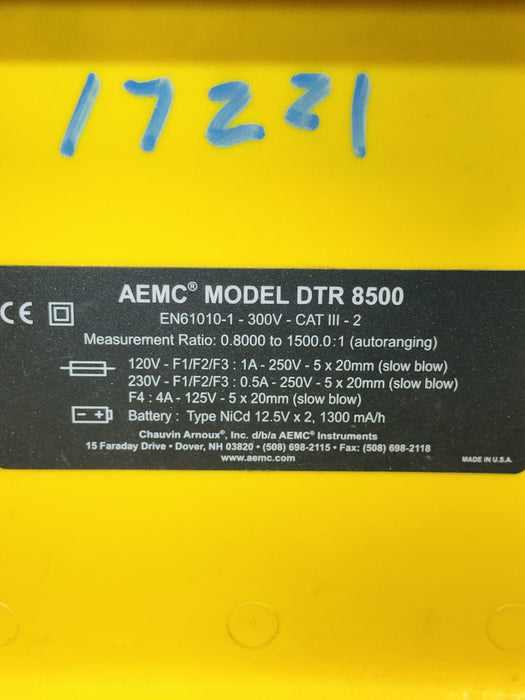 AEMC Instruments Transformer Ratiometer Model DTR 8500 BG2