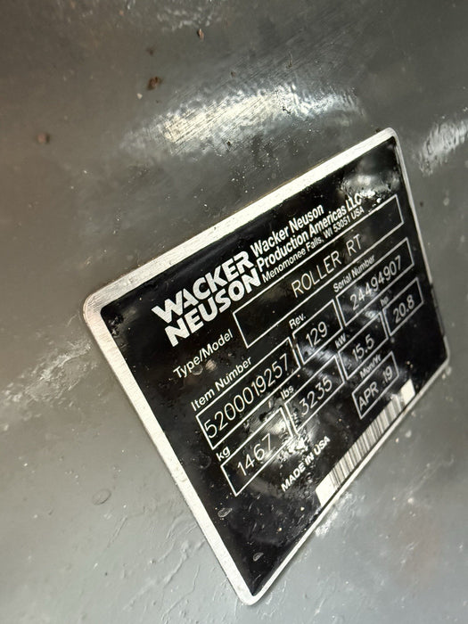 2019 Wacker Neuson RTSC3 Remote Controlled Trench Compactor Roller 616 Hours