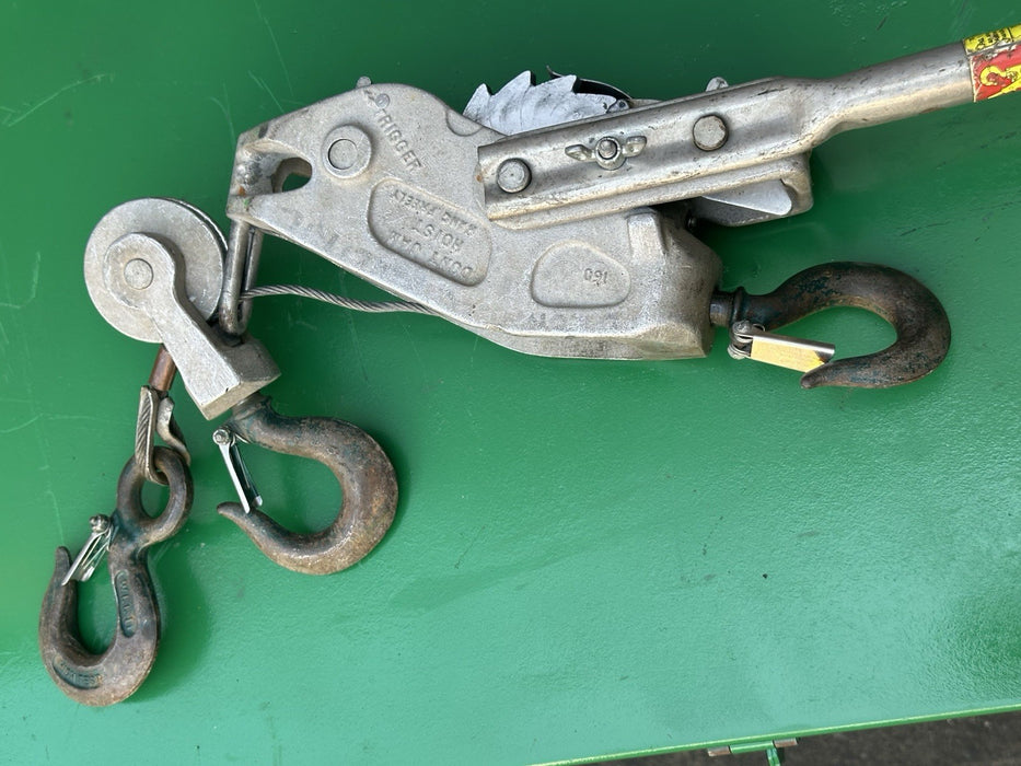 Lug-All Come Along 1500 Lbs Double Rigged 750 lbs Single Rig Hoist Winch Lincoln