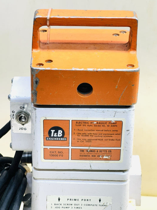 T&B Thomas & Betts Electric Hydraulic Pump, 10,000 PSI MODEL-13600 Tested!!!