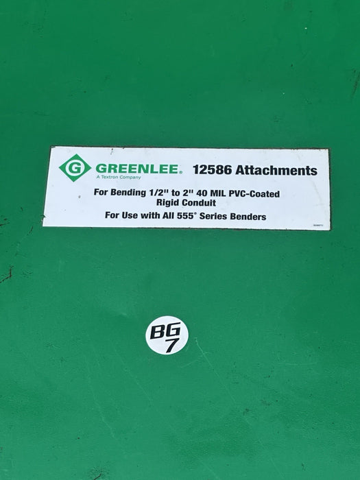Greenlee 12586 PVC-Coated Rigid Shoe Group 1/2-2” for 555 Bender Series #7