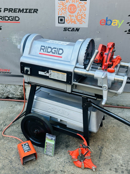 Ridgid 1224 Pipe Threader Threading Machine 1/2” to 4” Threader Complete WOW✅🔥 bg465