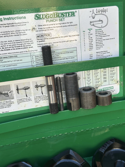 Greenlee 7310 SB Slug Buster KO Knockout Punch Set 1/2" - 4" , 767 Pump Case BG7