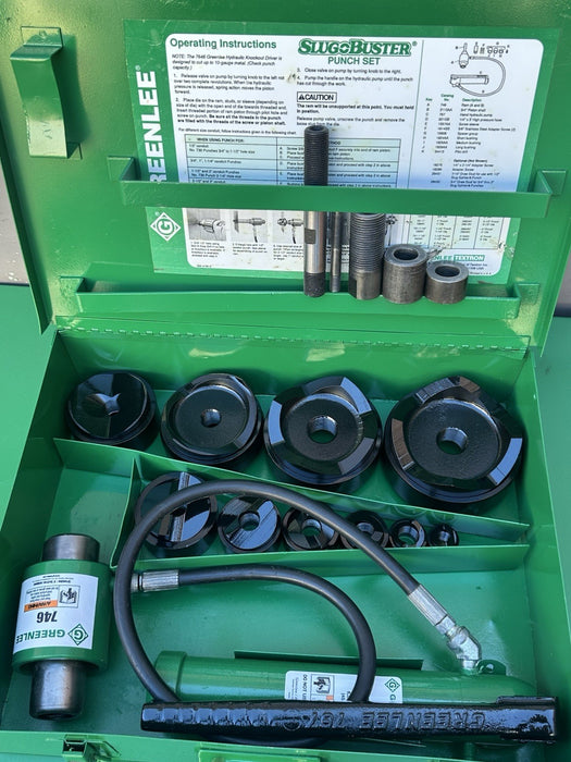 Greenlee 7310 SB Slug Buster KO Knockout Punch Set 1/2" - 4" , 767 Pump Case BG7