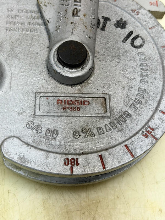RIDGID 35175 3/4" (19mm) Model 368 Geared Ratchet Tube Bender   Nice Condition