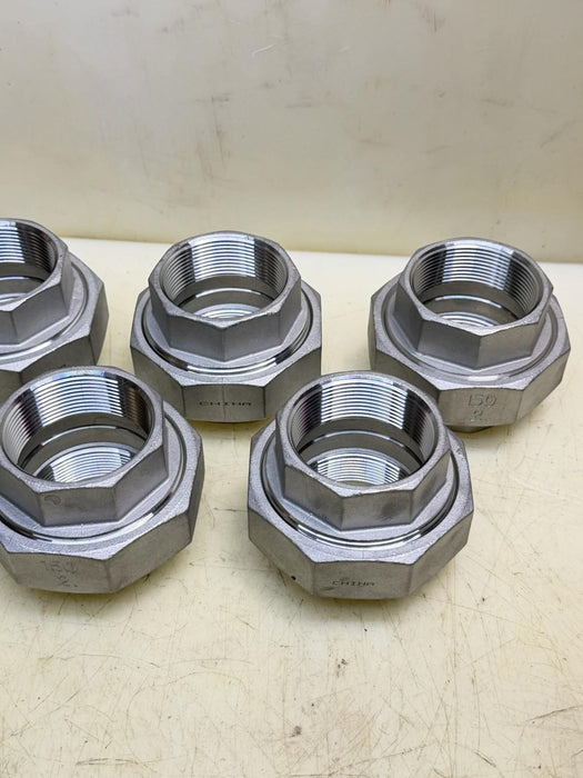 2" MB-304 SS Stainless Steel Threaded 3-Piece Union Pipe Connection Fitting FNPT