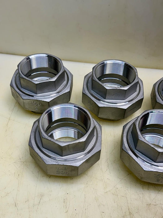 2" MB-304 SS Stainless Steel Threaded 3-Piece Union Pipe Connection Fitting FNPT