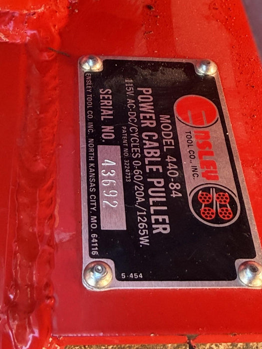 ENSLEY GREENLEE 8000 LBS HEAVY DUTY 2-SPEED CABLE PULLER 440-84 + ACCESSORIES NW