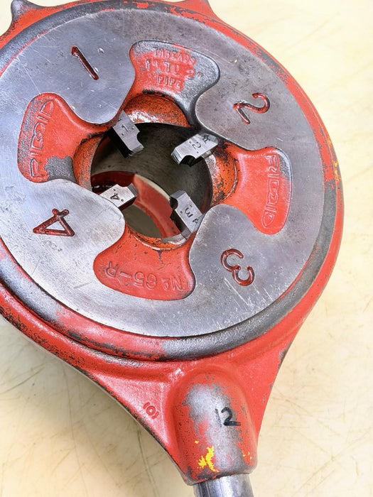 RIDGID TOOLS 65-R ADJUSTABLE MANUAL PIPE THREADER, 1" to 2" CAPACITY Nice #13