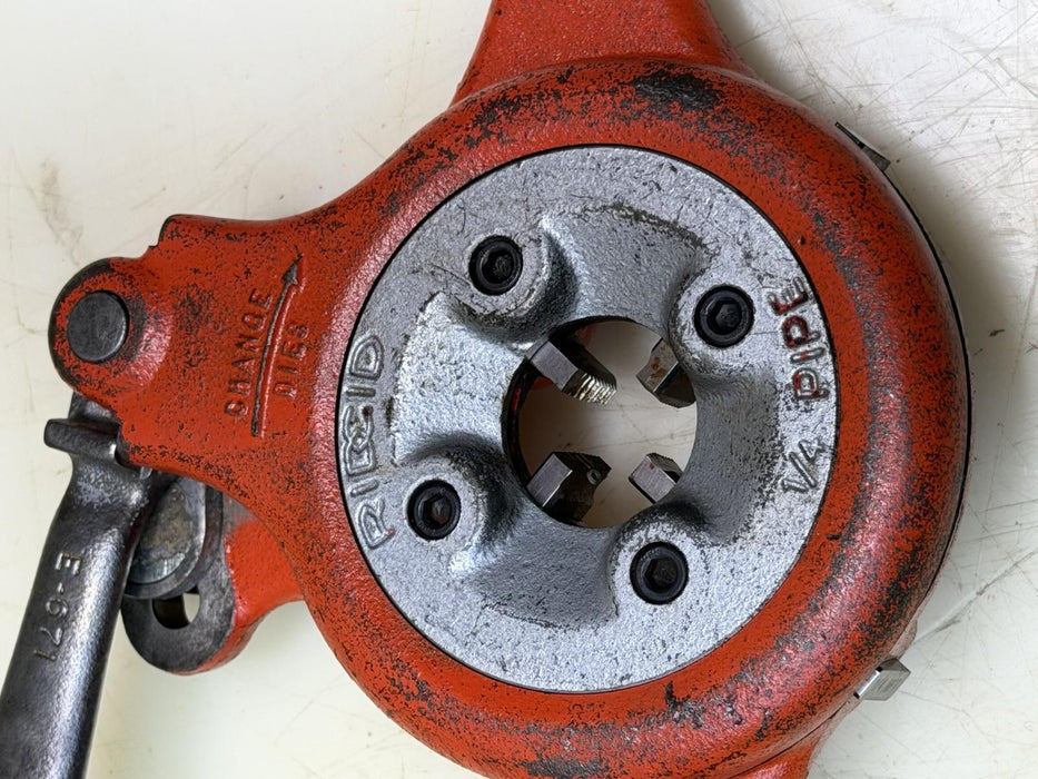 Ridgid 500A 1/4" NPT Pipe Threading Threader Die Head Used With Teeth NPT