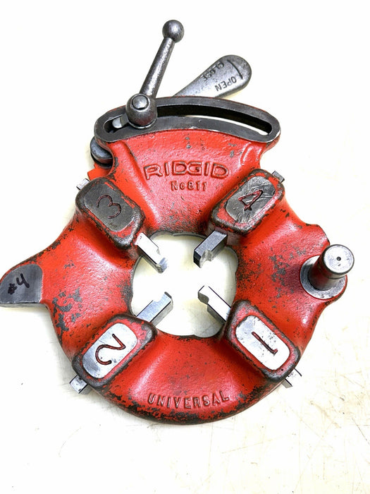 RIDGID 811 DIE HEAD WITH 1/2" - 3/4” NPSM DIES #4