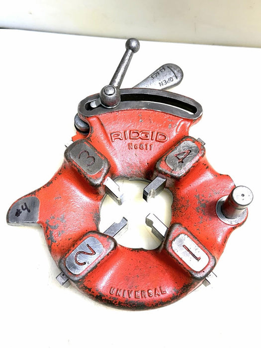 RIDGID 811 DIE HEAD WITH 1/2" - 3/4” NPSM DIES #4