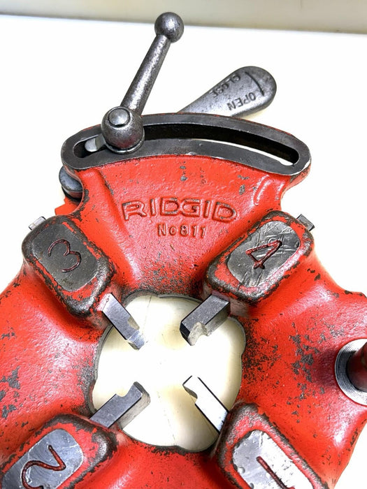 RIDGID 811 DIE HEAD WITH 1/2" - 3/4” NPSM DIES #4
