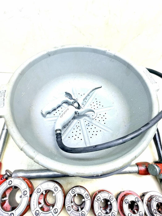 Ridgid 111R 1/4 to 1 1/4 Pipe Threader Die Set Cutter Reamer Oiler Great Shape