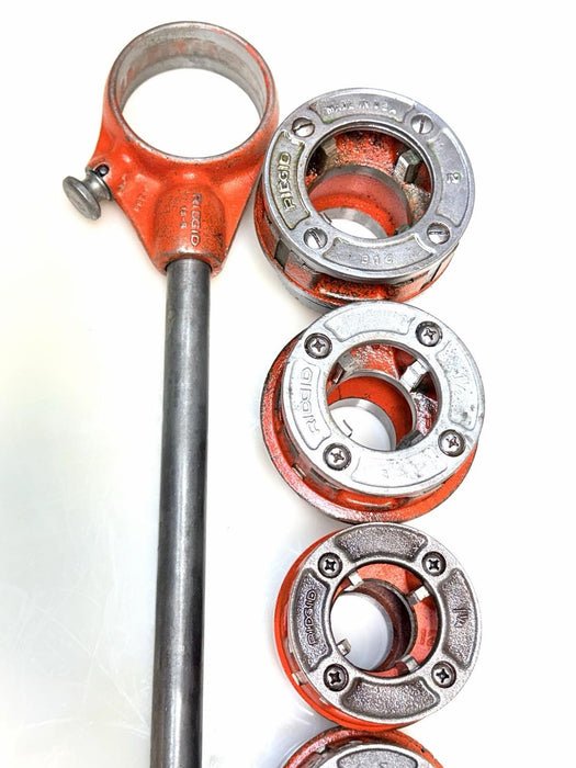 RIDGID 12-R Pipe Threader 6-Pc. Die Set 1/2” - 2" with Ratchet + Handle Nice BG2