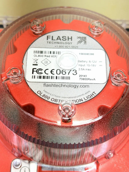 Lot 3 Flash Technology OL800 Red 60X Solar Obstruction Light FAA Compliant