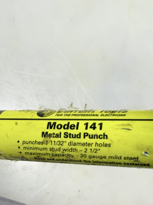 Current Tools 141 Metal Stud Punch Knockout 1-11/32" hole  greenlee 710