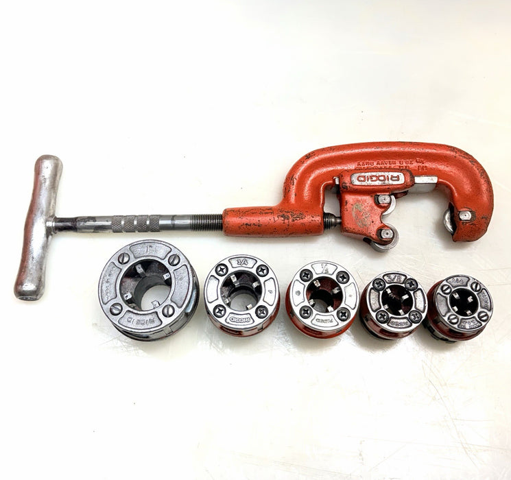 Ridgid 00-R Pipe Threader Die Set NPT w/ Ridgid No. 2A Pipe Cutter 1/4" - 1"