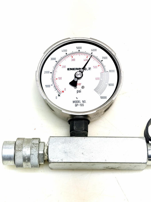ENERPAC GP10S Pressure Gauge, 0 to 10000 psi, 4" Dial & Manifold