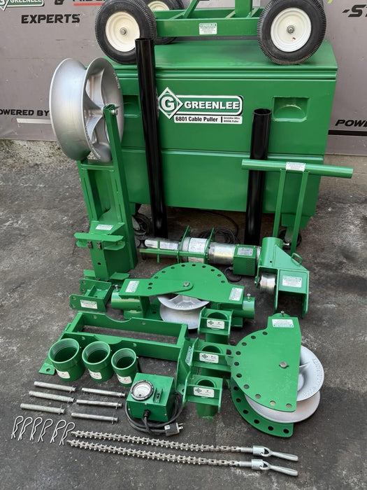 Greenlee 6805 6800 Ultra Cable Tugger Wire Puller Set 8000 Lb. Complete Tested!!