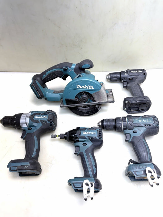 Lot of 5 Various Makita Cordless tools,  - Used Working