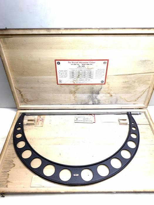 STARRETT NO. 436 OUTSIDE MICROMETER 23 - 24" RANGE W/ CASE MADE IN THE U.S.A.