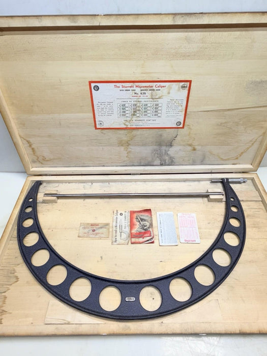 STARRETT NO. 436 OUTSIDE MICROMETER 23 - 24" RANGE W/ CASE MADE IN THE U.S.A.