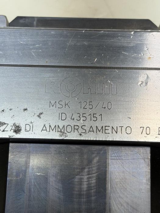 ROHM MSK 125/40 Centering Hydraulic Clamping Vice Stationary Hyd. Power Chuck