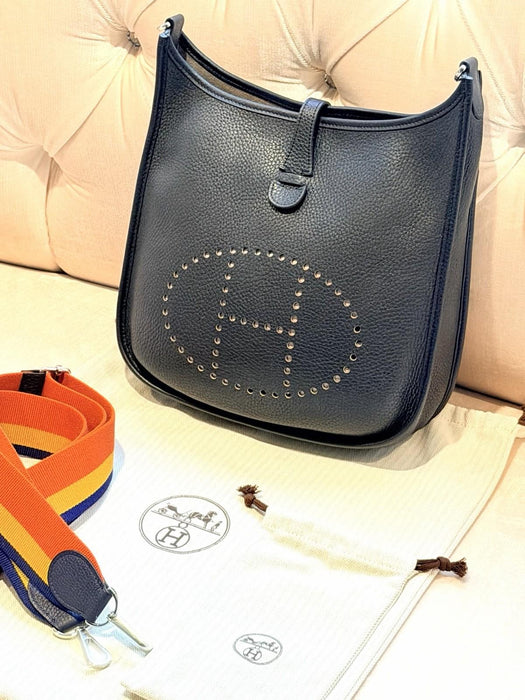 HERMES EVELYNE POCHE III 29 BLUE TAURILLON CLEMENCE REFURBISHED SPECIAL EDITION!