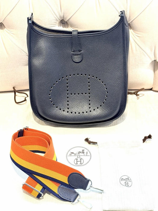 HERMES EVELYNE POCHE III 29 BLUE TAURILLON CLEMENCE REFURBISHED SPECIAL EDITION!