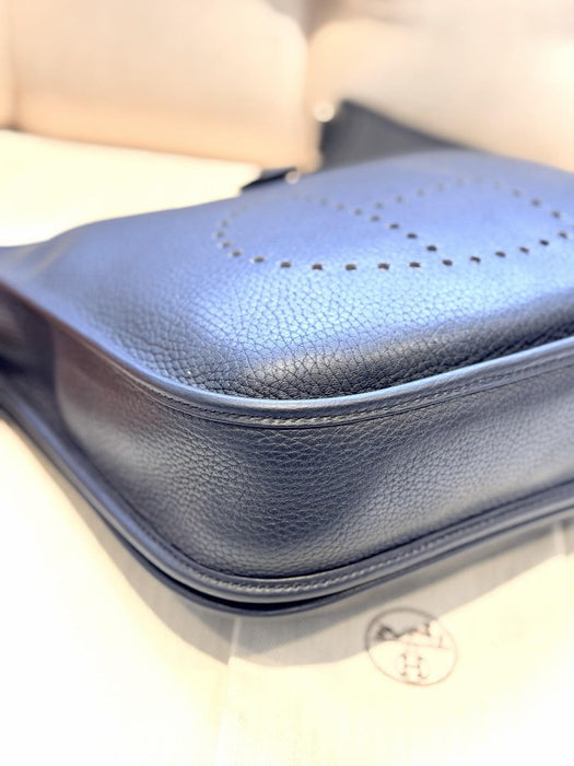 HERMES EVELYNE POCHE III 29 BLUE TAURILLON CLEMENCE REFURBISHED SPECIAL EDITION!