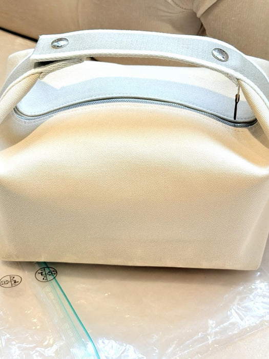 Hermes Canvas Beige / Naturel Bride-a-Brac Large Pouch Toiletry Bag NEW