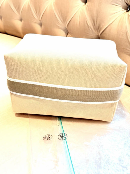 Hermes Canvas Beige / Naturel Bride-a-Brac Large Pouch Toiletry Bag NEW