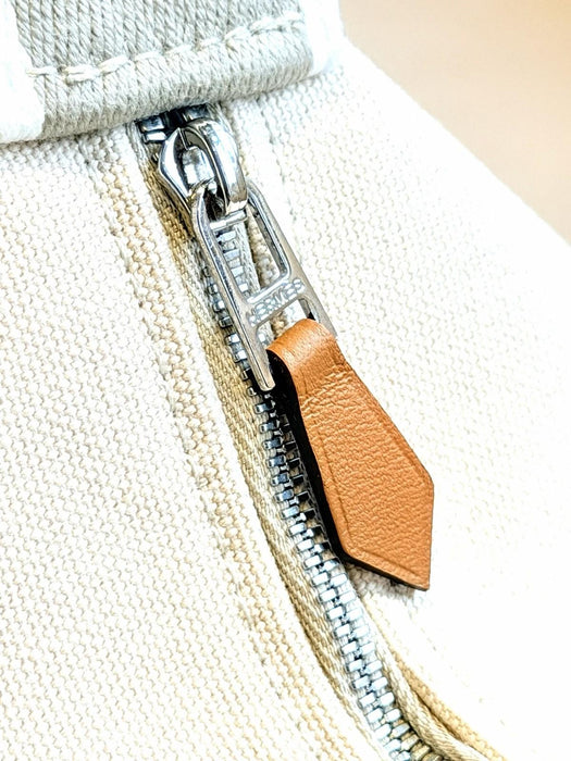 Hermes Canvas Beige / Naturel Bride-a-Brac Large Pouch Toiletry Bag NEW